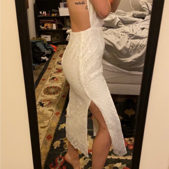 Before Sarah Seven white lace midi dress - Picture 5 of 5